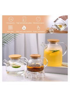 ARNOTEC Glass Teapot, Stovetop & Microwave Safe Glass Borosilicate Teapot, Glass Teapot with Strainer, Glass Pot with Wooden Lid, Loose Leaf and Fruit Tea and Fragrant Tea,60.8oz/1800ml (Wooden Lid)  - Image 5