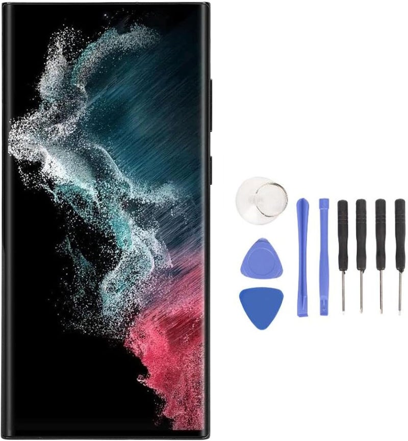 Yoidesu Original for S22 Ultra, OLED LCD Display Touch Screen Digitizer Assembly S22ultra SM S908B LCD Screen Replacement with Frame, 6.7 Inch (Electric Light Color) - Image 1