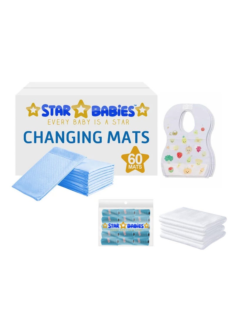 STAR BABiES Baby Essentials Pack Pack Of 7 With Caddy Diaper Bag Big Free Blue - Image 3