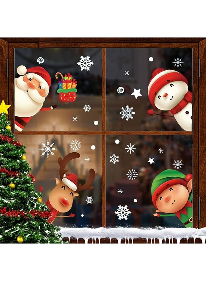 ليمون ٨٢ قطعة من ملصقات نوافذ عيد الميلاد الثلجية للزجاج، زينة عيد الميلاد، ديكورات داخلية، ملصقات سانتا كلوز رنة، رقاقات ثلج، للحفلات. - Image 3