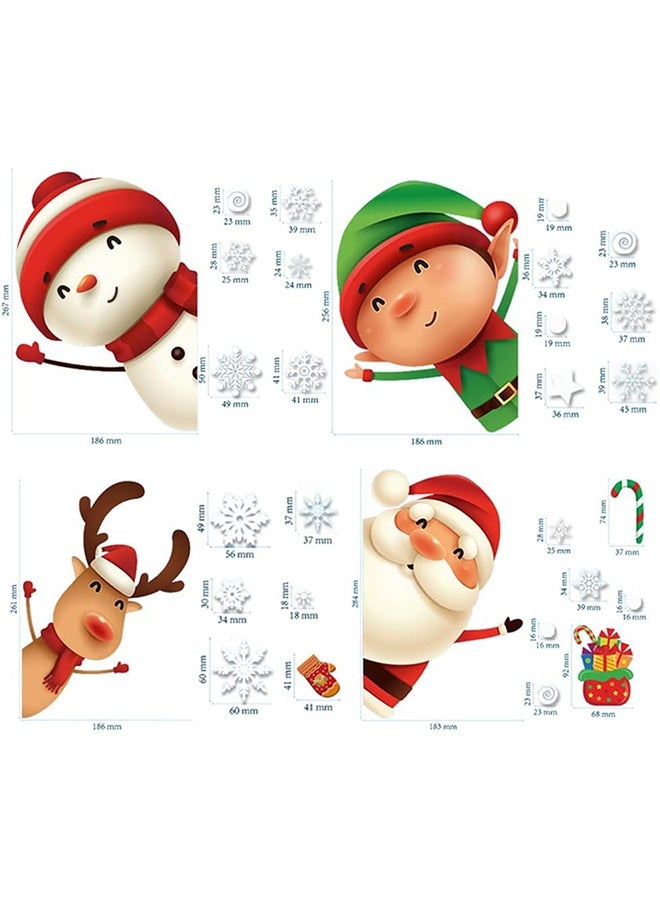 ليمون ٨٢ قطعة من ملصقات نوافذ عيد الميلاد الثلجية للزجاج، زينة عيد الميلاد، ديكورات داخلية، ملصقات سانتا كلوز رنة، رقاقات ثلج، للحفلات. - Image 4