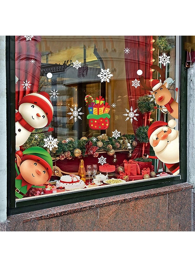 ليمون ٨٢ قطعة من ملصقات نوافذ عيد الميلاد الثلجية للزجاج، زينة عيد الميلاد، ديكورات داخلية، ملصقات سانتا كلوز رنة، رقاقات ثلج، للحفلات. - Image 1