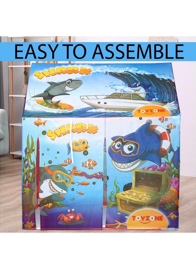 Toy Zone TOY ZONE Tent House Play Set- Shark | Kids Tent House | Shark Kids Tent | Light Weight | Outdoor & Indoor Play Tent | Easy to Assemble | for Age 2+ Years  - Image 3
