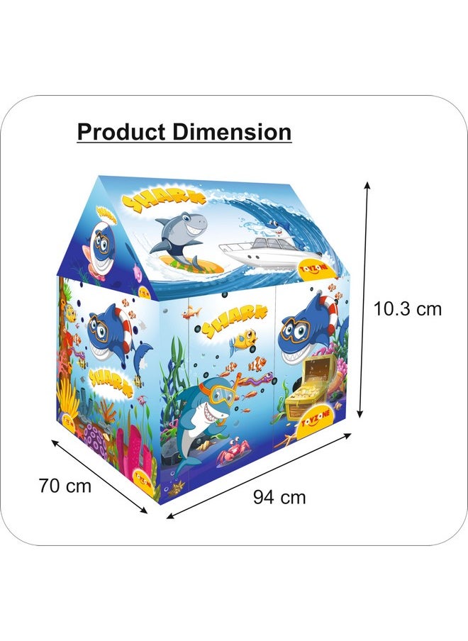 Toy Zone TOY ZONE Tent House Play Set- Shark | Kids Tent House | Shark Kids Tent | Light Weight | Outdoor & Indoor Play Tent | Easy to Assemble | for Age 2+ Years  - Image 2