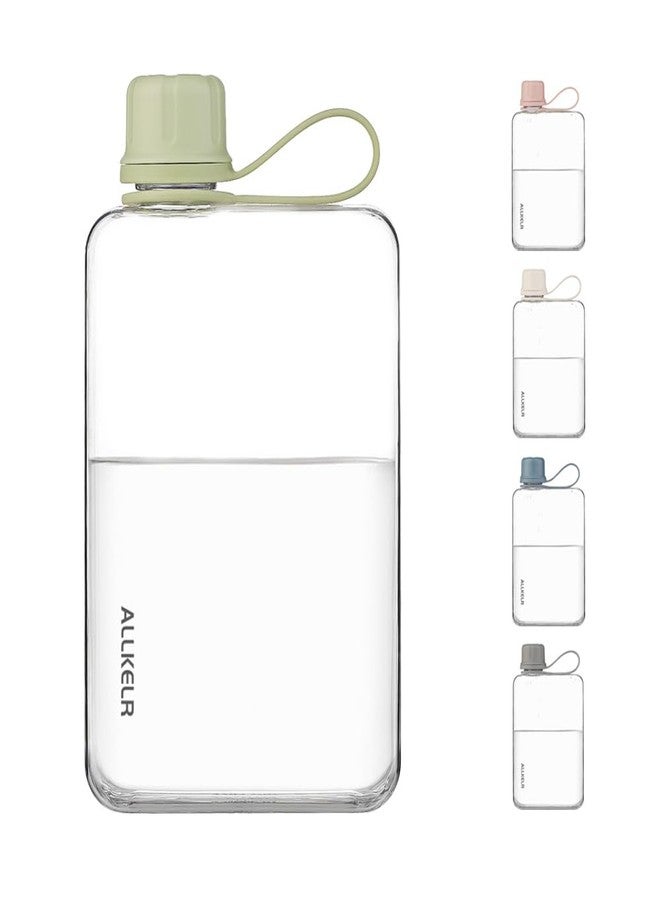 ALLKELR Portable Flat Water Bottle,BPA Free Reusable Tritan Plastic Travel Water Bottle Cup,Lightweight Leakproof Slim Water Bottle Fits Purse,Backpacking, Hiking (Green, 17 oz) - Image 3