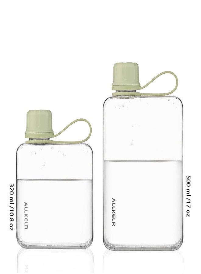 ALLKELR Portable Flat Water Bottle,BPA Free Reusable Tritan Plastic Travel Water Bottle Cup,Lightweight Leakproof Slim Water Bottle Fits Purse,Backpacking, Hiking (Green, 17 oz) - Image 4