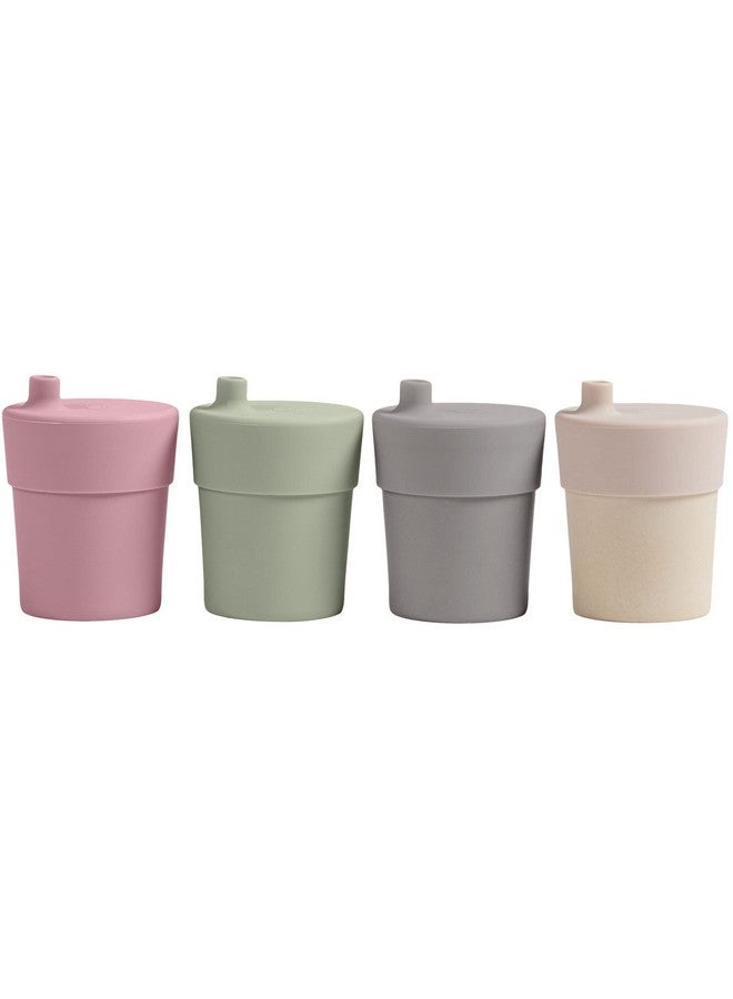 WeeSprout Bamboo Grow-With-Me Sippy Cups with Lids, 10 oz Set of Four, Babies Kids & Toddlers, Made With Bamboo & 100% Silicone, Bite Spout Design, Dishwasher Safe - Image 1