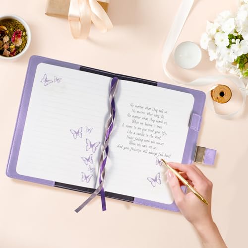 Billtigif Diary with Lock, Journal for Women Girls, Vintage Refillable Secret Journal, Locking Notebook Gift for Girls with Combination Lock, 5.3'' x 7.8'' (Light Purple) - Image 4