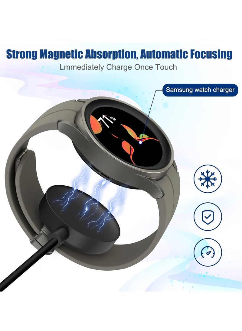 2 in 1 Charger for Samsung Galaxy Watch 7/Ultra/6/6 Classic/5/5 Pro/4/4 Classic/3/Active 2/Active 1/Fe,Nylon Braided Magnetic Fast Charging Cable for Samsung Phone and Watch - Image 5