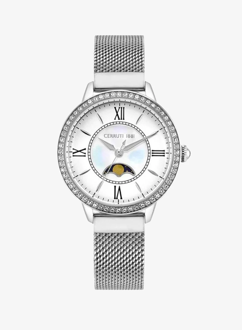 Rosara Round Shape Stainless Steel Analog Wrist Watch 32 mm - Silver - C CRWM22501