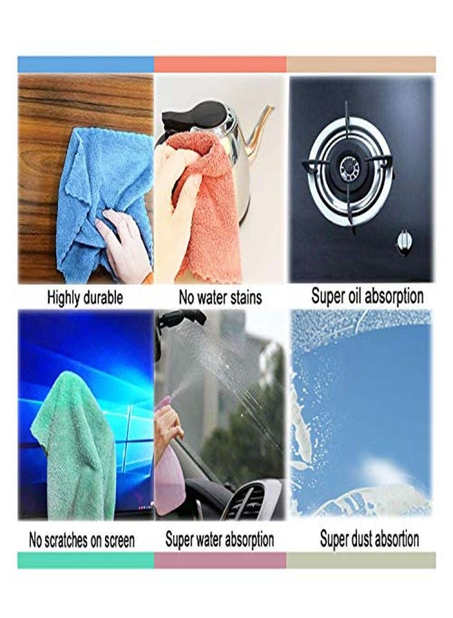 MAYOUTH Microfiber rag Bulk Multi-Functional for House Furniture Reusable Rags Kitchen Wipes Dish Cloths Absorbent and Fast Drying 6 Colors - Image 2