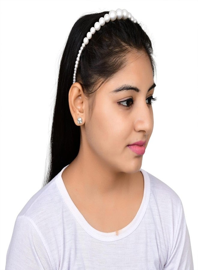 NNR Stylish Women's Headbands Set - Pearl & Polka Dot Knot Hairbands for Girls & Women | Elegant Hair Accessories for Wedding | Comfortable, Non-Slip Design - Image 2