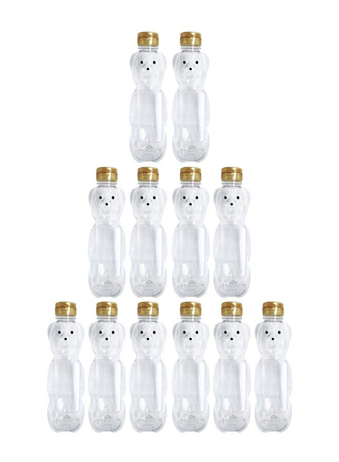 Clearview Containers - 12 Pack of 24 Ounce Honey Bears with Sealable Gold Flip Top Lids (24 oz. Bear, 12pk, Gold) - Image 1