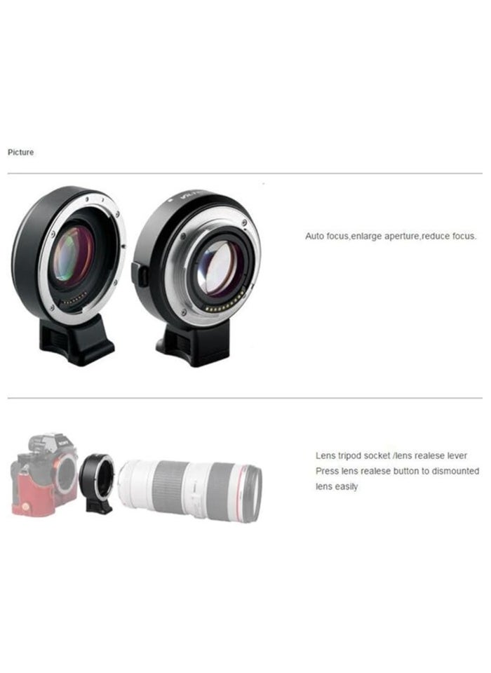 فيلتروكس VILTROX EF-E II 0.71x محول تركيب العدسة لعدسة Canon EF-Mount لاختيار كاميرات Sony E-Mount  - Image 3
