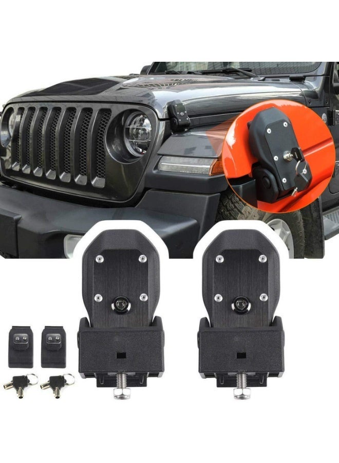YOUWE7 Factory Locking Hood Latches with Keys Compatible with Jeep Wrangler JL JLU 2018-2023 & Jeep Gladiator JT 2020-2023 (2pcs) - Image 1