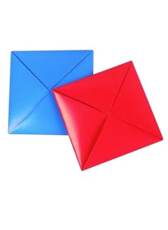 Flip-Up Paper Ddakji Game, Blue and Red Ddakji Game, Hard Cardboard Hitting Game, Game with Friends (2 Ddakji)