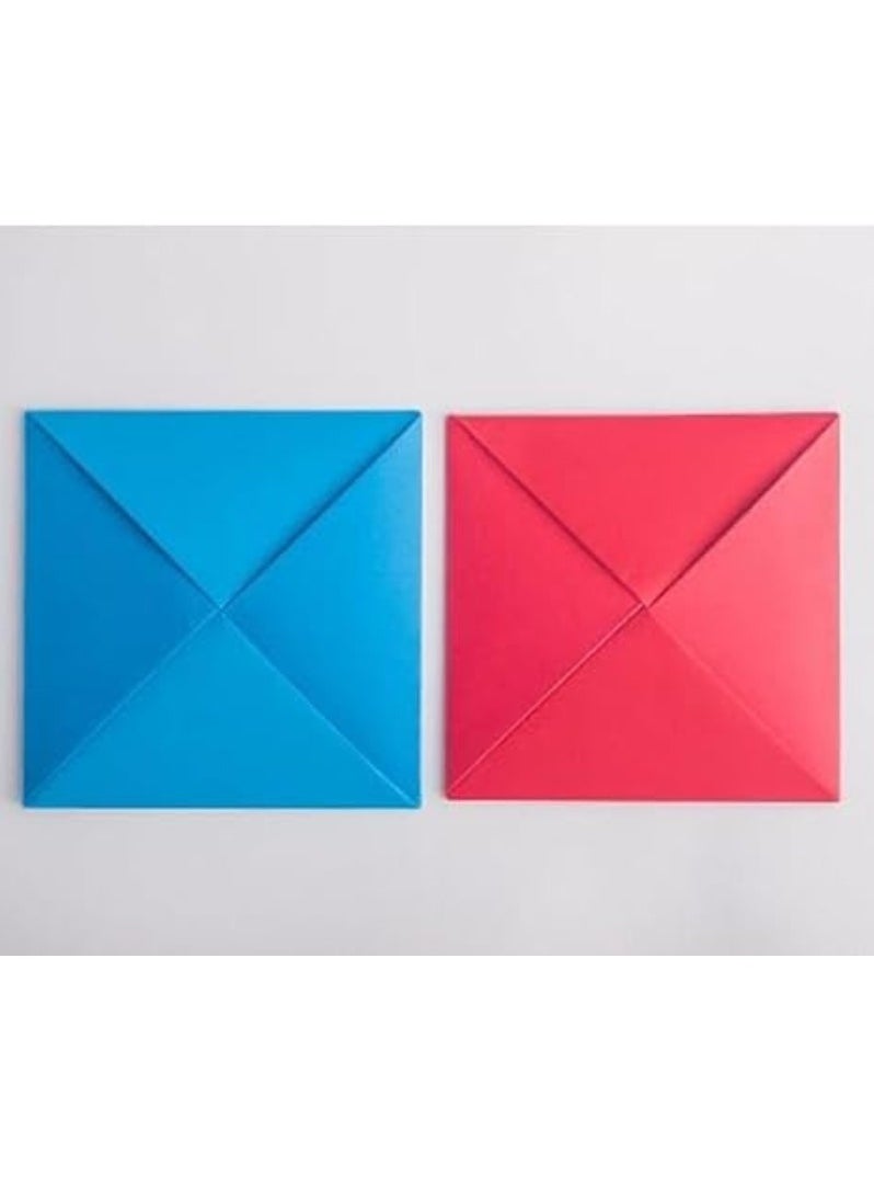 Generic - Flip-Up Paper Ddakji Game, Blue and Red Ddakji Game, Hard Cardboard Hitting Game, Game with Friends (2 Ddakji) - Image 1