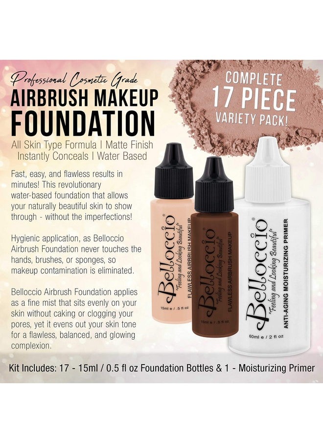 Belloccio Belloccio Master Set Of All 17 Foundation Shades Of Belloccio'S Professional Cosmetic Airbrush Makeup, 1;2 Oz. Bottles Plus A 2 Oz. Moisturizing Primer  - Image 3