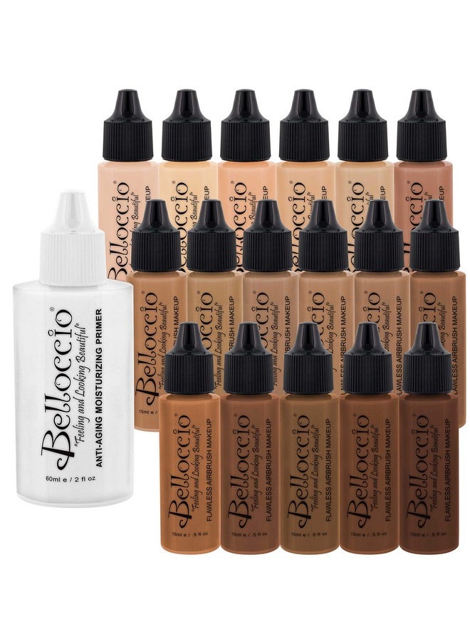 Belloccio Belloccio Master Set Of All 17 Foundation Shades Of Belloccio'S Professional Cosmetic Airbrush Makeup, 1;2 Oz. Bottles Plus A 2 Oz. Moisturizing Primer  - Image 2