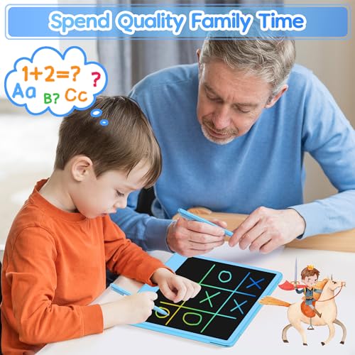 Hockvill LCD Writing Tablet for Kids 12 Inch, Toys for Boys Girls Drawing Pad for 3 4 5 6 7 Year Old Kids Toys, Toddler Erasable Doodle Board Travel Essentials, Children’s Day Gift for Kids - Blue - Image 5
