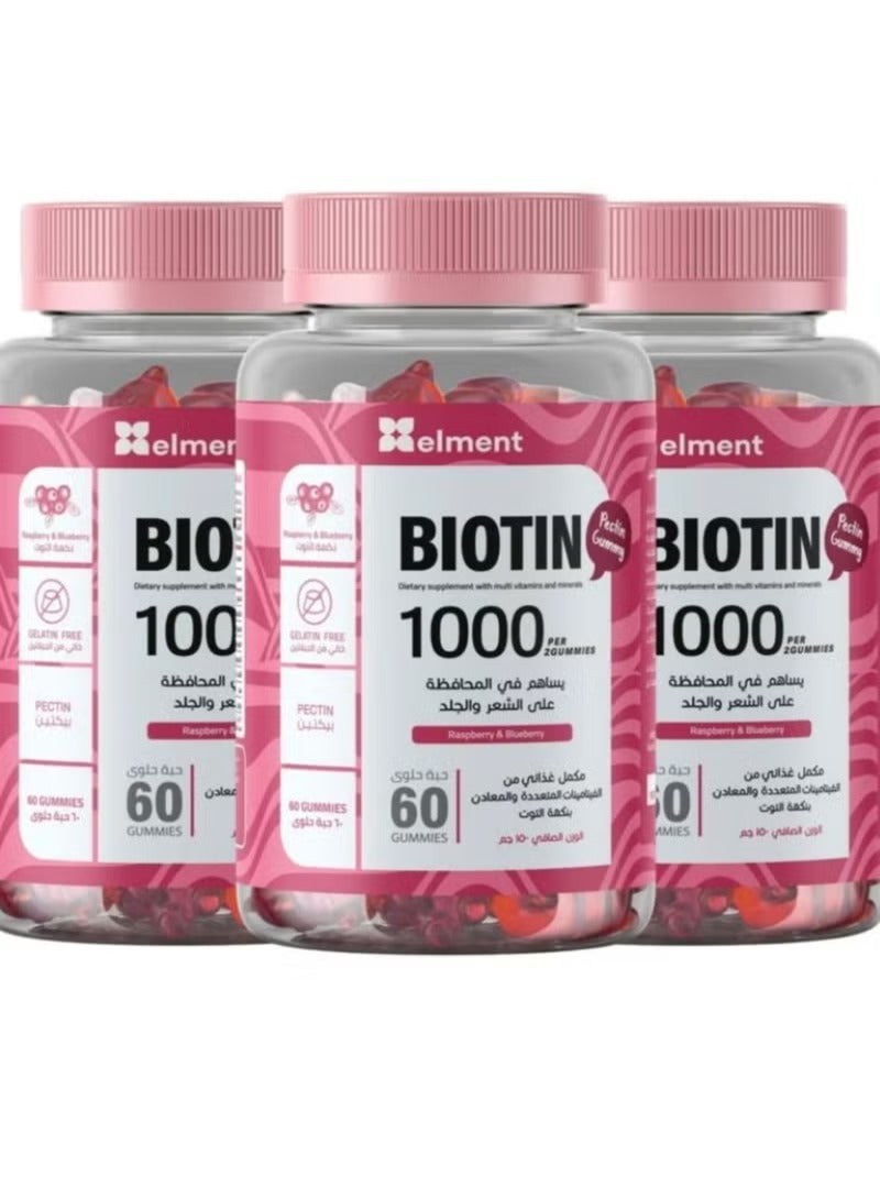 Element Biotin 1000 Gro Gummies Hair and Nails 3 Pack