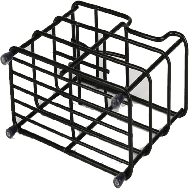 Toothbrush Holder: 4.8" X 4" X 2.4" Black Stainless Steel - Space Saving Compact Design Bathroom Organizer for Countertop Shower Cabinet Mount - Image 2