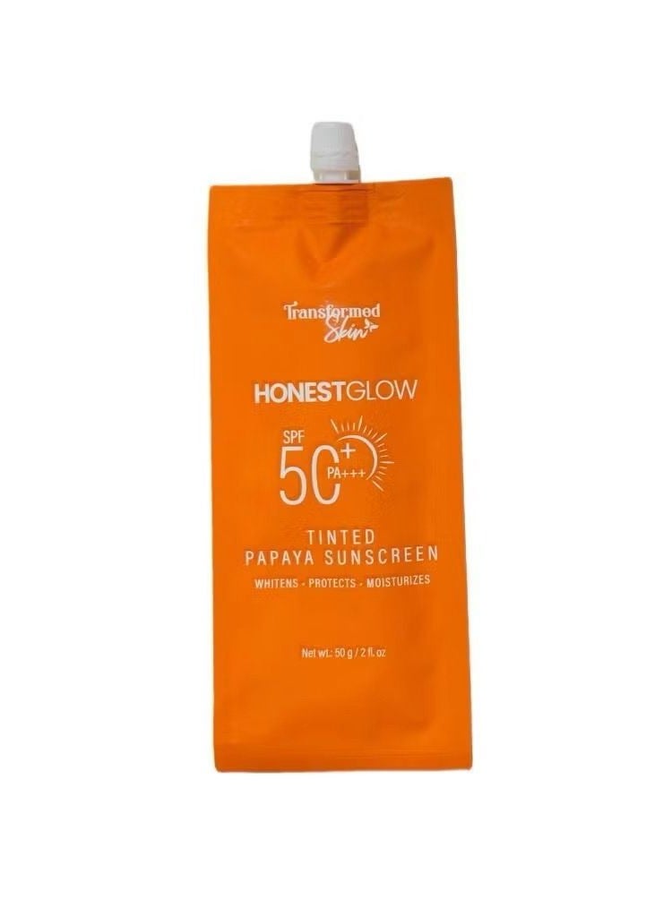 Transformed Skin honest glow tinted Papaya Sunscreen