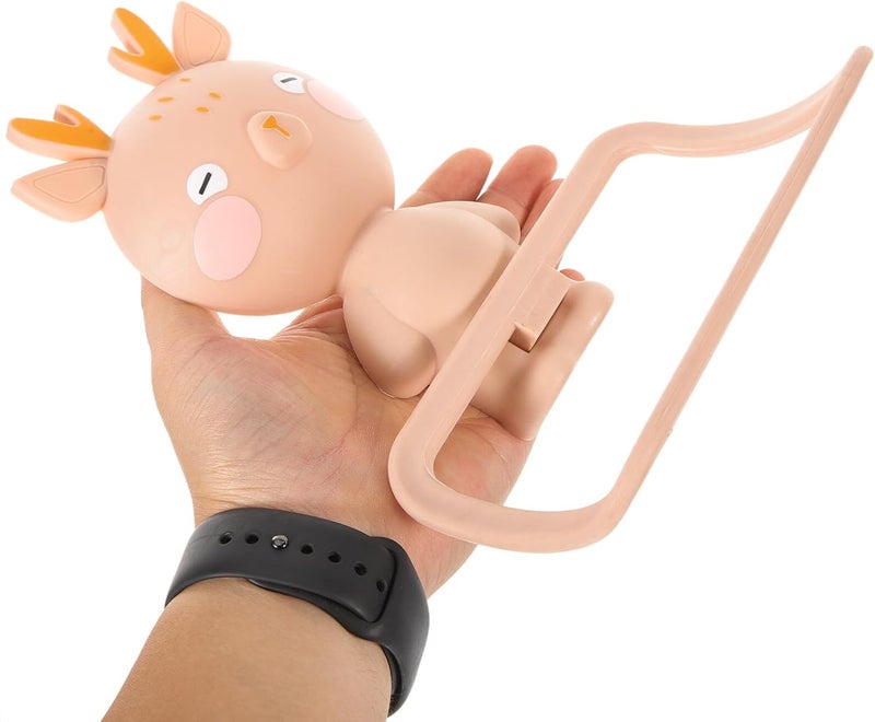 Milisten Cartoon Elk Hand Towel Ring Holder Wall-Mounted Punch-Free Bathroom Towel Rack for Cute Deer Design for Nursery and Washroom - Image 4