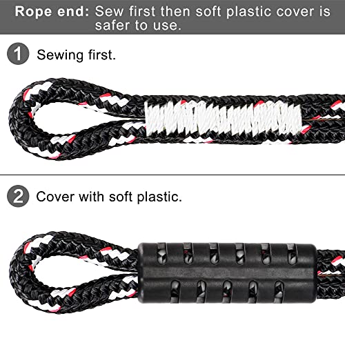 BeneLabel Tree Swing Rope, 39 inch, Hammock Tree Swing Hanging Strap, Heavy Duty Hook, for Indoor Outdoor Swing Hammock Playground Set Accessories, 1 Pcs, Black - Image 5