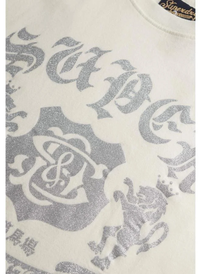 Superdry  Embellish Varsity Relaxed Tee for Women | Best Price UAE