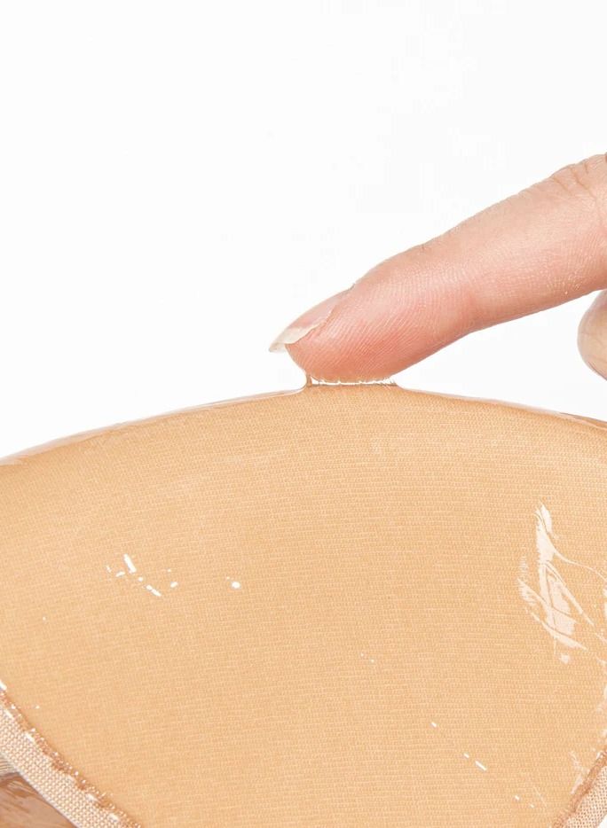 Adhesive Bra Reusable Strapless Self Silicone Push-up Invisible Sticky Backless Bra Beige D - Image 5