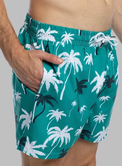 Just Nature Swim Shorts Palms in Green