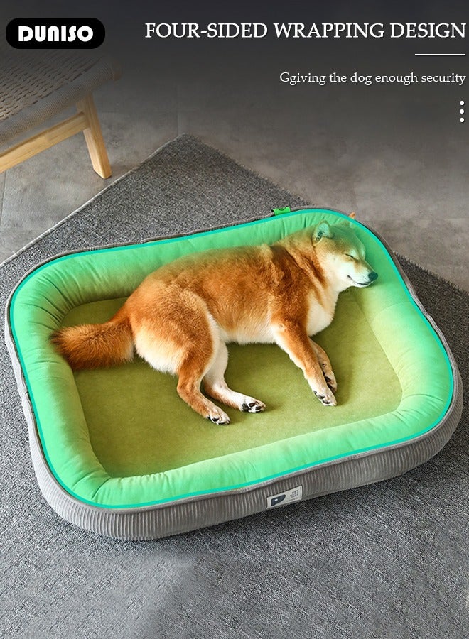 DUNISO Rectangle Dog Bed, Soft Pet Bed with Removable Washable Cover, Comfortable Pet Sofa with Anti-Slip Bottom, Breathable Cats Bed with Heavy Fillers for Small Medium Large Dogs Cats Pet - Image 3