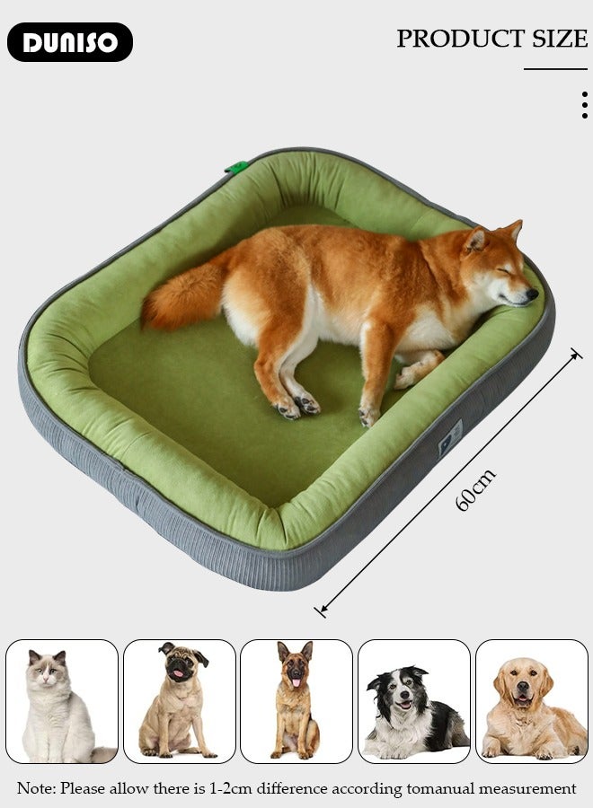 DUNISO Rectangle Dog Bed, Soft Pet Bed with Removable Washable Cover, Comfortable Pet Sofa with Anti-Slip Bottom, Breathable Cats Bed with Heavy Fillers for Small Medium Large Dogs Cats Pet - Image 4