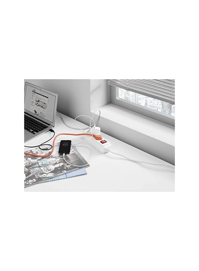 Durable 503510 CAVOLINE BOX S Grey Cable Management Box with USB Cable Outlet | Extension Lead Box Tidy & Cable Clutter Organisation - Image 4