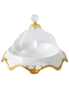 Life Smile LIFE SMILE Cake Stand with Lid - Multifunctional Serving Dish and Cake Plate,Use as Salad Bowl/Veggie Platter/Punch bowl/Desert Platter/Nachos & Salsa Plate  - Image 1