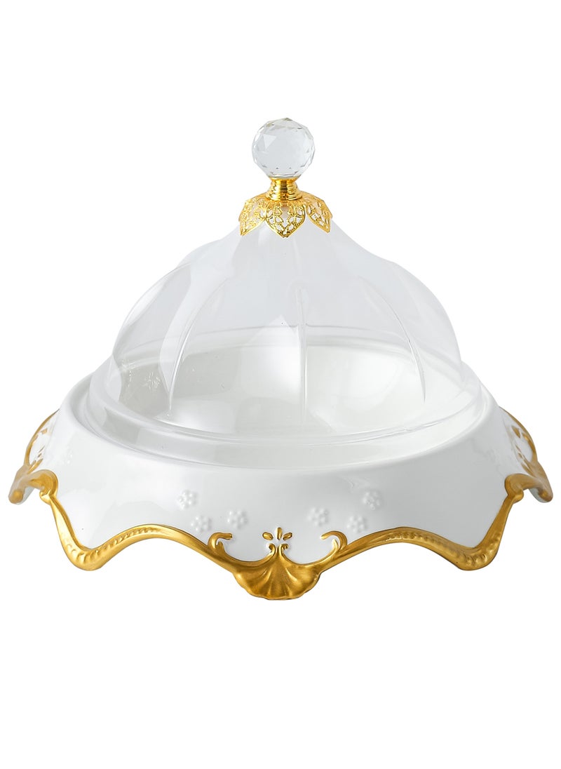 Life Smile LIFE SMILE Cake Stand with Lid - Multifunctional Serving Dish and Cake Plate,Use as Salad Bowl/Veggie Platter/Punch bowl/Desert Platter/Nachos & Salsa Plate  - Image 1