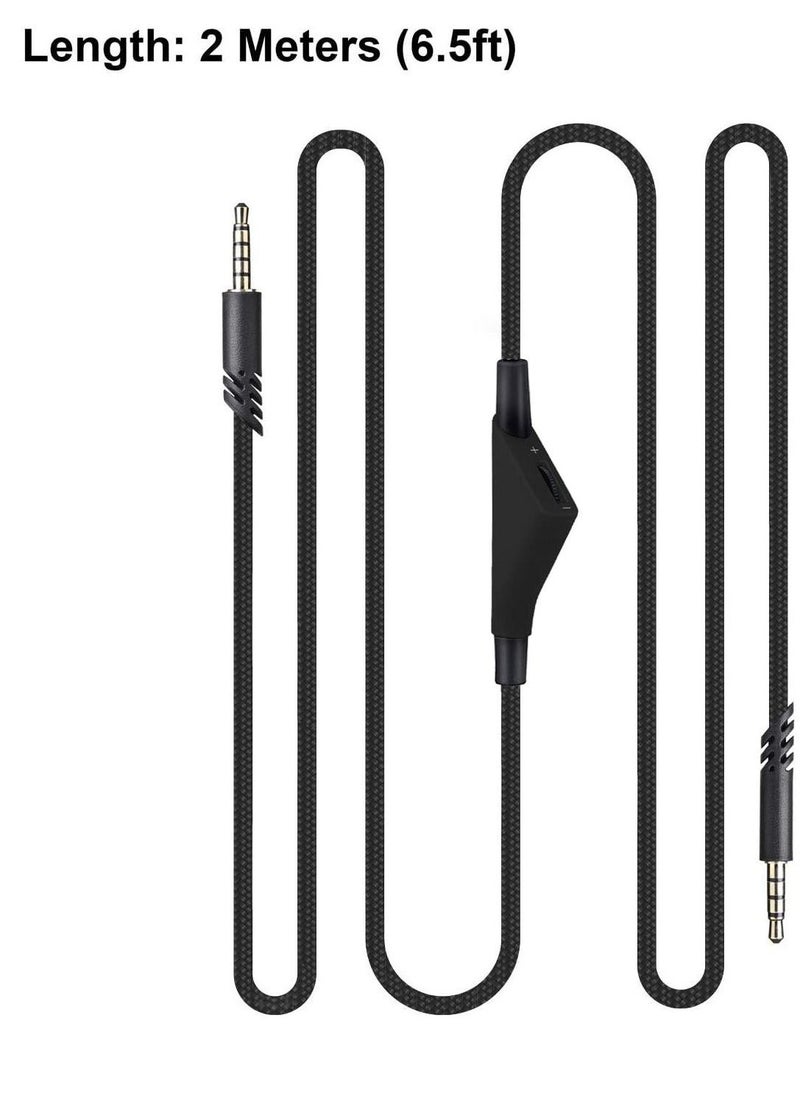 Cable Adapter for Logitech Astro A10 Gaming Headset Cable Replacement with Volume Control Also for A40/ A40TR Gaming Headset and for Xbox One/ PS4 Controller Long 2.0 M - Image 4