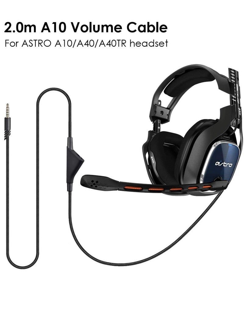 Cable Adapter for Logitech Astro A10 Gaming Headset Cable Replacement with Volume Control Also for A40/ A40TR Gaming Headset and for Xbox One/ PS4 Controller Long 2.0 M - Image 2