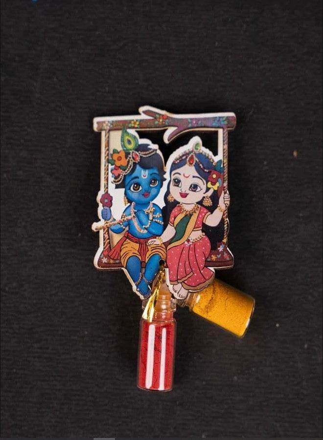 RED WIND Radhakrishna MDF Haldi Kumkum Bottles Gift Set - Pack of 31 - Traditional Return Gifts for Pooja, Festivals, Weddings, Housewarming, Thamboolam, Celebrations & Auspicious Events - Image 3