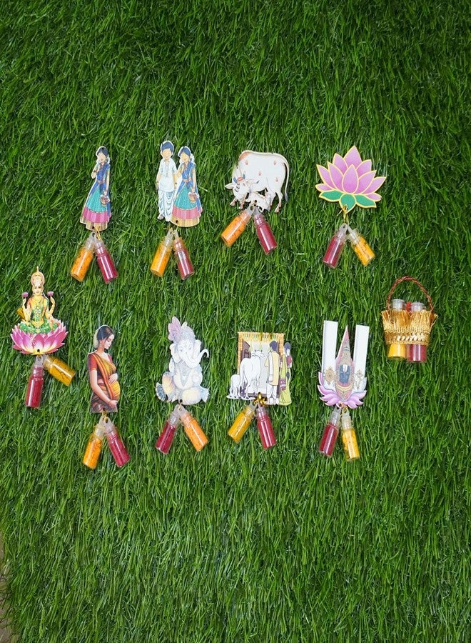 RED WIND Radhakrishna MDF Haldi Kumkum Bottles Gift Set - Pack of 31 - Traditional Return Gifts for Pooja, Festivals, Weddings, Housewarming, Thamboolam, Celebrations & Auspicious Events - Image 5