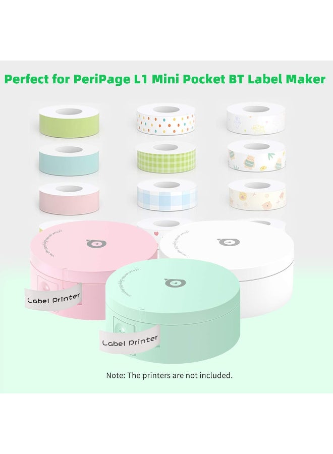 PeriPage L1 Color Tape, Happy Pure Heart 1 Roll Adhesive Label Paper Sticky Tape Thermal Printing Paper Name Price Barcode Sticker Home Office Organization Waterproof Oil-proof Tear-Resistant - Image 4