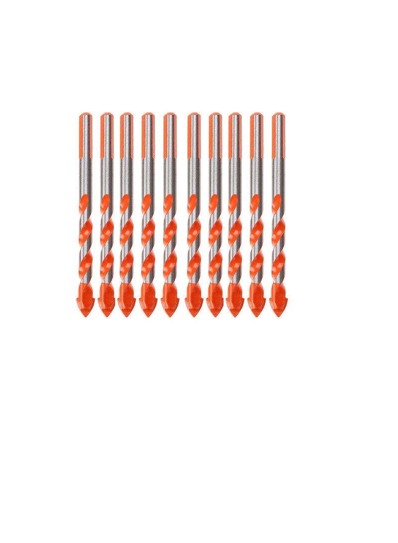 10Pcs Ceramic Tile Drill Bit Set for Tile Brick Glass Plastic and Wood Concrete Drill Bit - 6mm  - Image 1