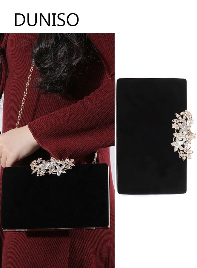 DUNISO Women Shiny Glitter Evening Bag Party Clutches Envelope Handbag Chain Purse for Wedding Elegant Formal Cocktail Party - Image 1