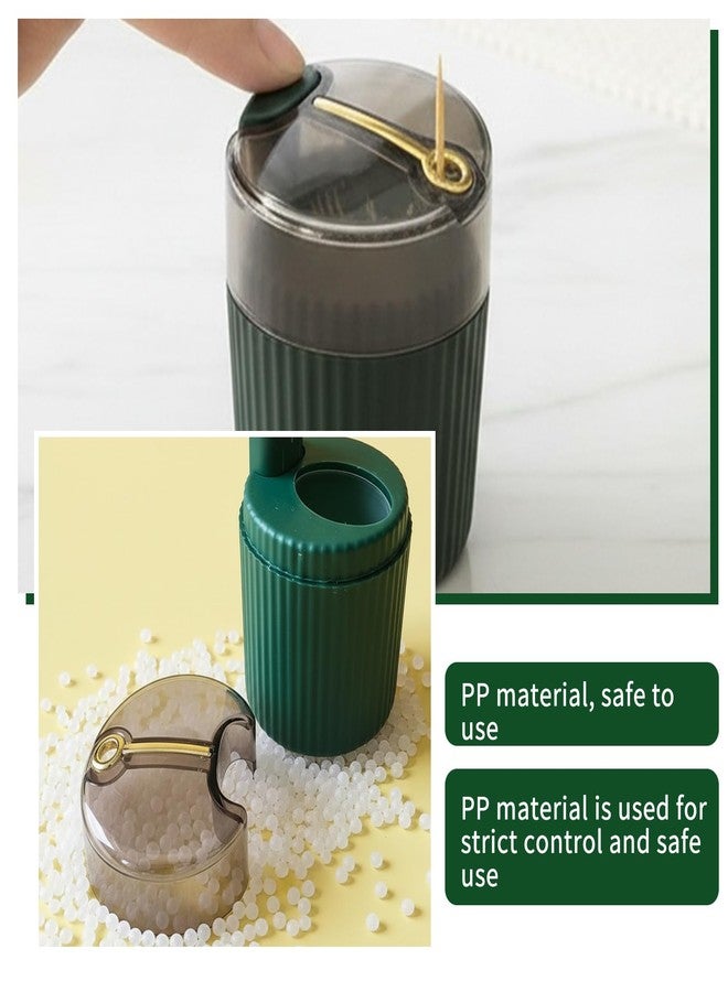 Tydlig Pop-Up Automatic Toothpick Dispenser - Luxury Push-Button Portable Toothpick Holder, Pop-Out Toothpick Jar for Home & Outdoor Use, Compact Tabletop Dispenser (Dark Green) - Image 4