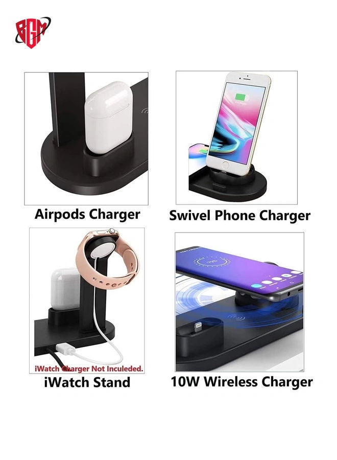 Wireless Charger,6 in 1 Wireless Fast Charging, Stand for Apple Watch Series 6/SE/5/4/3/2/1, Qi Wireless Charging Dock for iPhone 12/11/Pro/Max/XS/Max/XR/XS/X