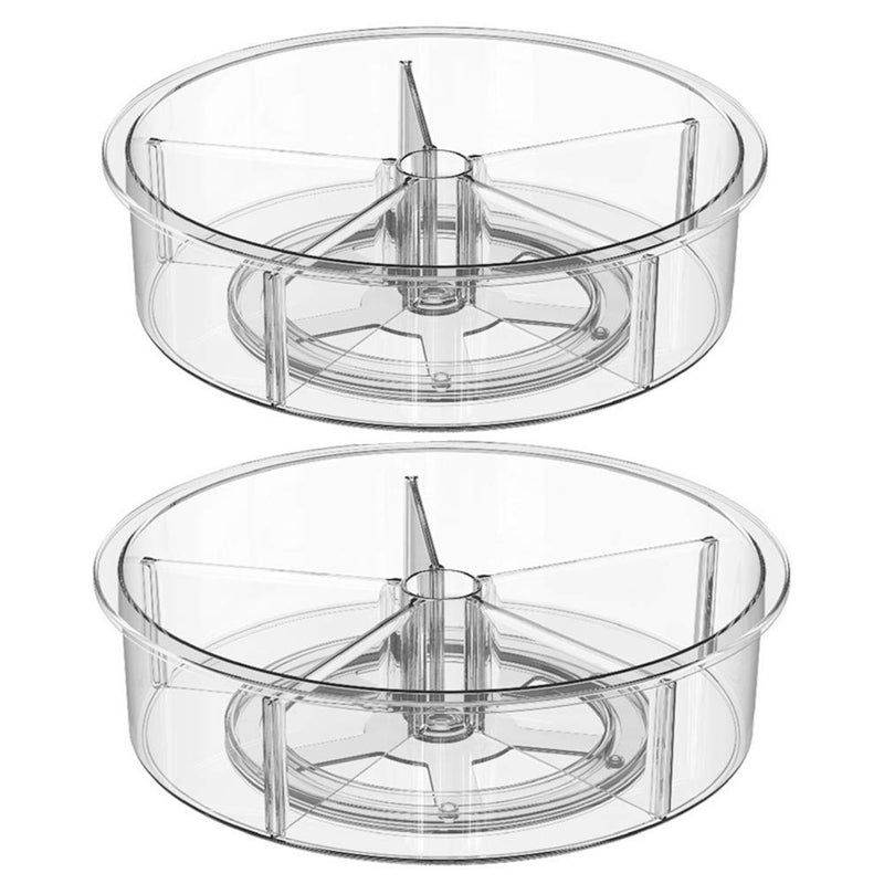 SANNO Round Lazy Susan RotatingTurntable Storage Container for Kitchen Cabinet Pantry Refrigerator Countertop Food Safe Turntable Spice Rack for CupboardSpinning Organizes 2
