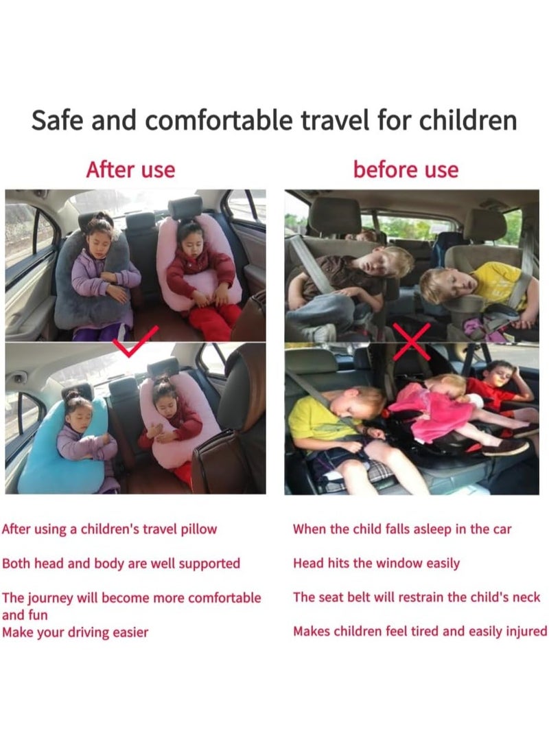COYO Travel Pillow Cushion for The Back Seat of Car Car Pillow for Kids A Sleeping Artifact Suitable for Long-Distance Travel of Adults and Children Travel Pillow for Kids Pink - Image 2