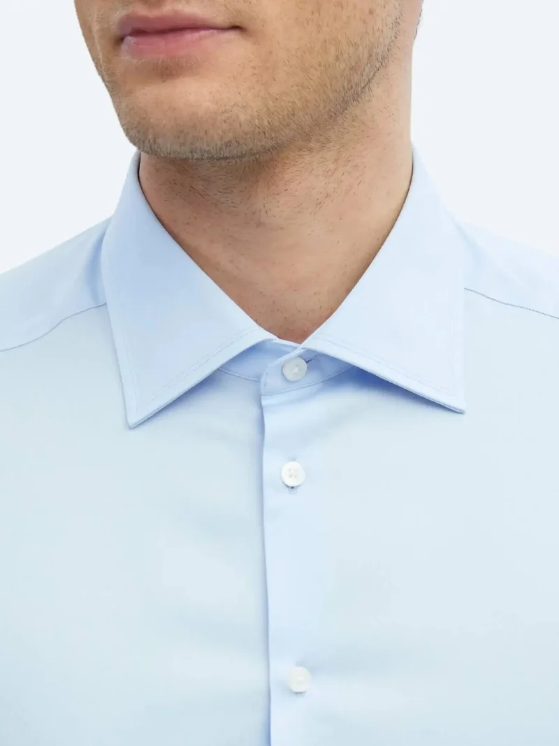 Kip Dark Blue Plain Slim Fit Woven Classic 100% Cotton Shirt