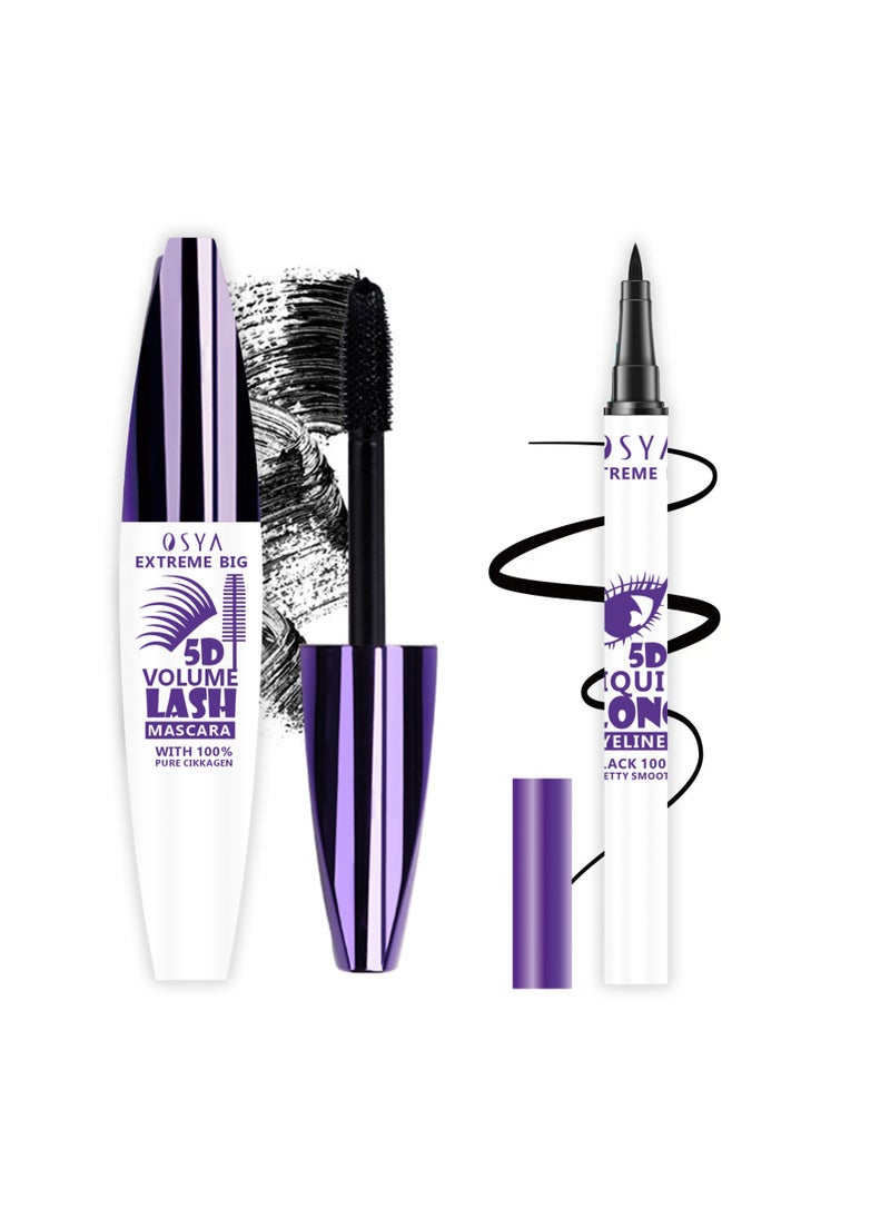 2 In 1 Eyeliner and Mascara Set Black